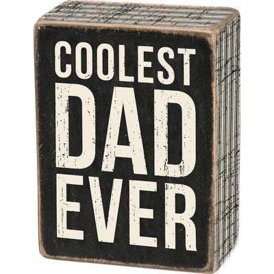 Coolest Dad Small 4" Box Sign