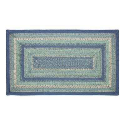 Jolie Jute Blue Shades Rectangular Rug With Pad 27" x 48"