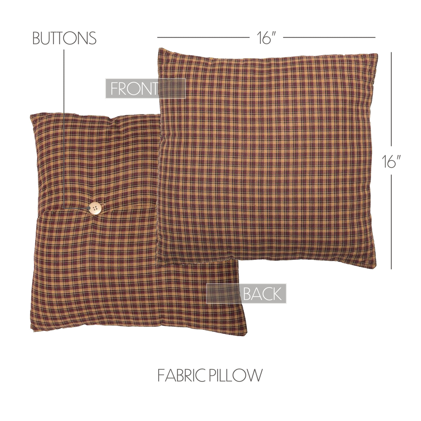 Patriotic Patch Fabric 16" Pillow