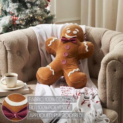 Mr Gingerbread Appliqued Pillow