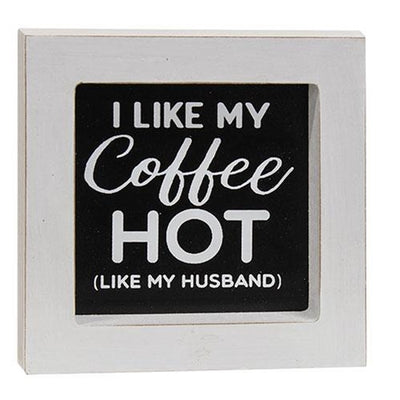 Set of 4 Coffee Themed Mini Framed Signs in Black and White