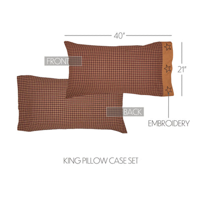 Patriotic Patch King Pillow Case Set of 2