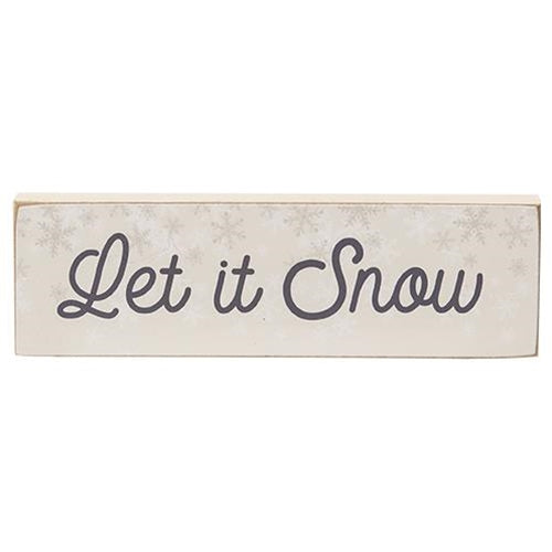 Set of 3 Let It Snow Skinny Wooden Block Signs