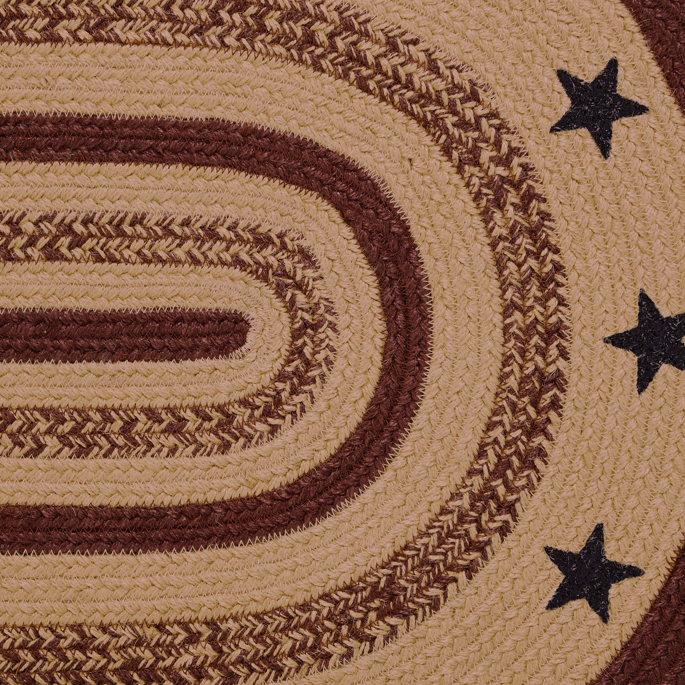 Americana Potomac With Stencil Stars Jute 36" Oval Rug