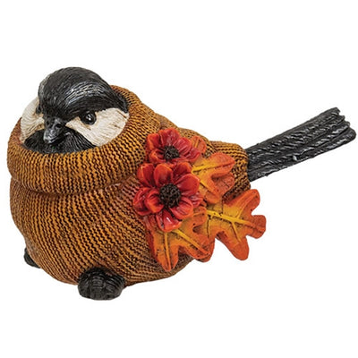 Set of 3 Harvest Sweater Birds with Sunflowers Resin Figures