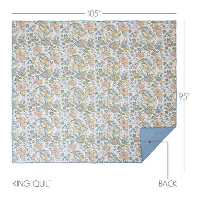 Wilder King Quilt Pastel Floral Design