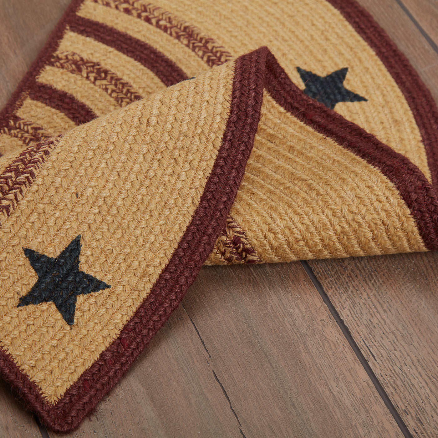 DAY 8 ❤️🫐 20 RED WHITE + BLUEBERRY DAYS Potomac Americana Stencil Stars Half Circle Jute Rug