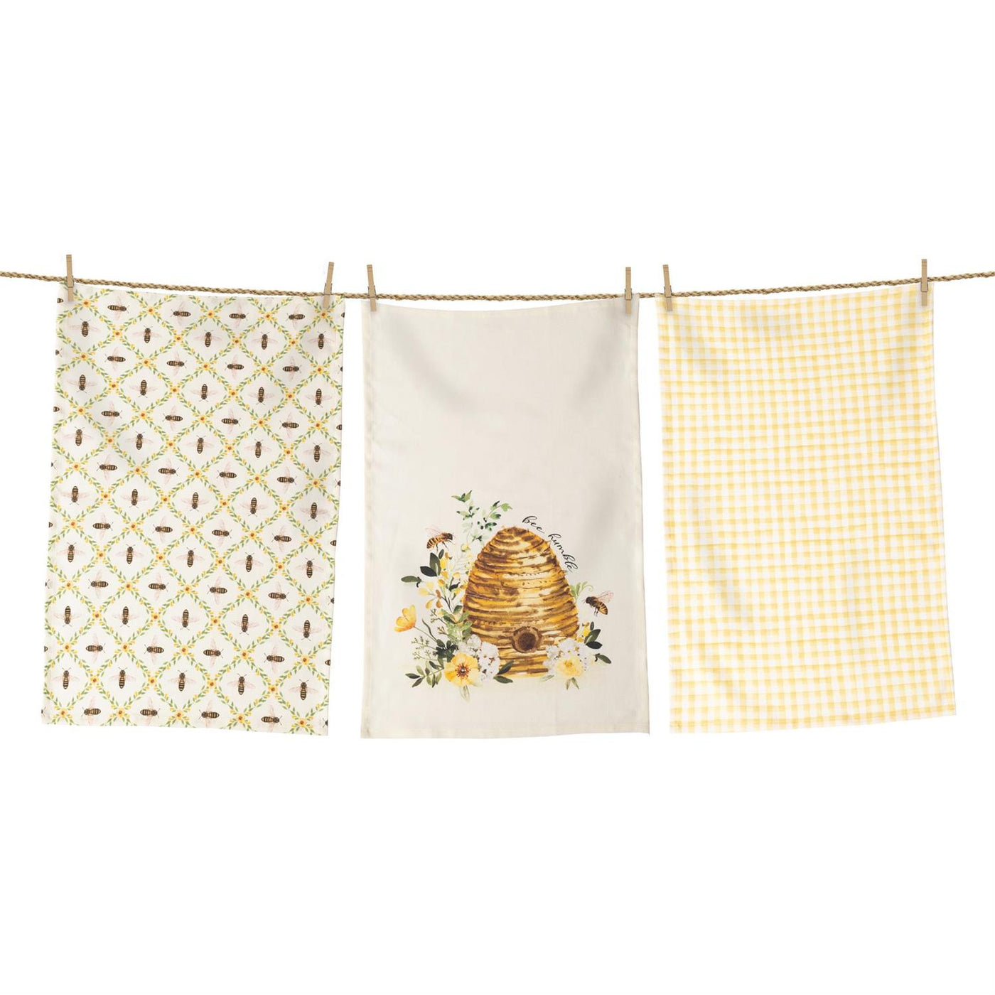 Set of 3 Bee Humble Tea Towels