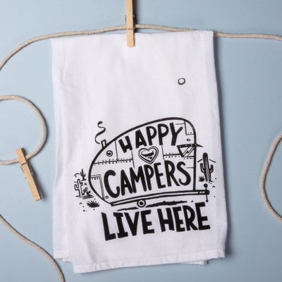 Happy Campers Live Here Kitchen Towel