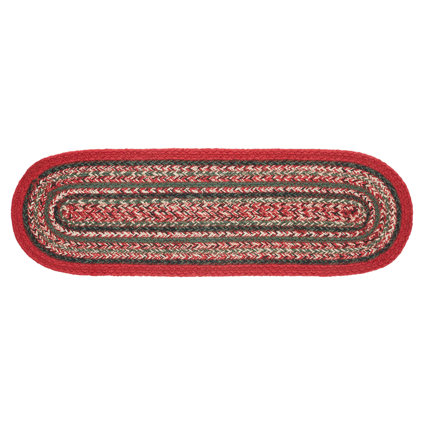 Forrester Red and Green Indoor/Outdoor Oval 24" Table Runner