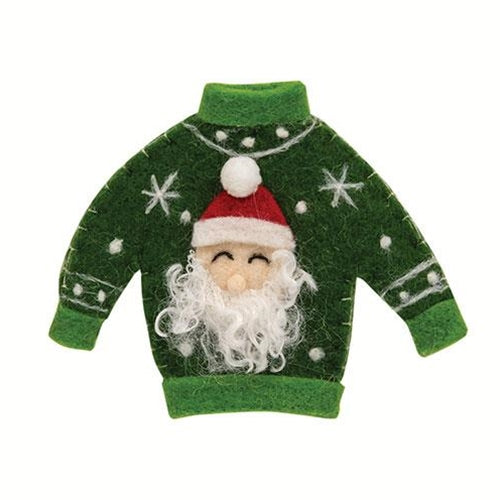 DAY 19 ✨ 25 Days of Ornaments ✨ Santa Christmas Sweater Felt Ornament