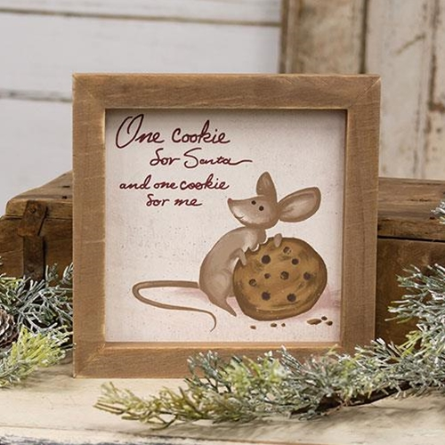 One Cookie For Santa and One For Me 6.75" Framed Sign