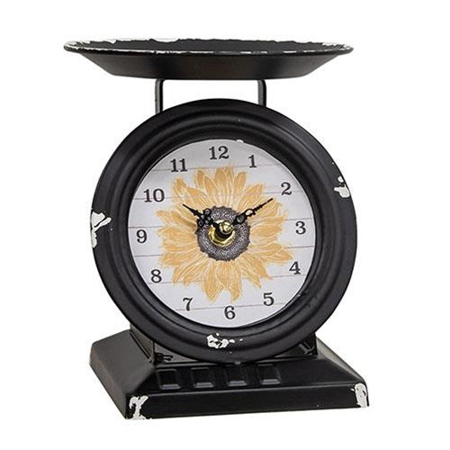 Vintage-Style Sunflower Old Town Scale Clock