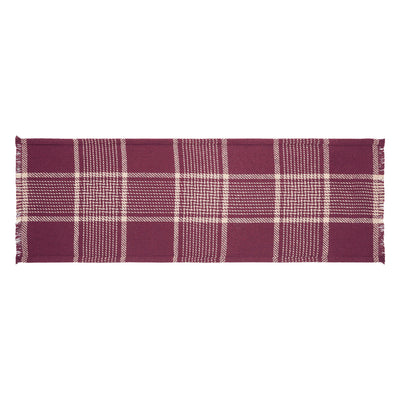 Eston Burgundy Tan Plaid 36" Table Runner