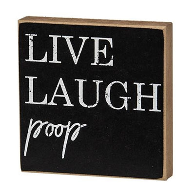 Set of 3 Humorous Bathroom 4" Wooden Block Signs