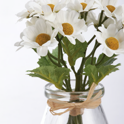Lil' White Daisies Bouquet In Vase Faux Florals