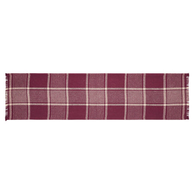 Eston Burgundy Tan Plaid 48" Table Runner