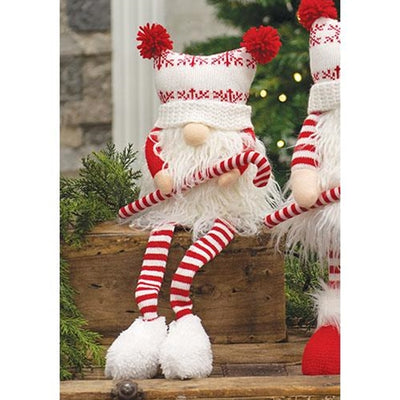 Candy Cane Gnome With Dangle Legs