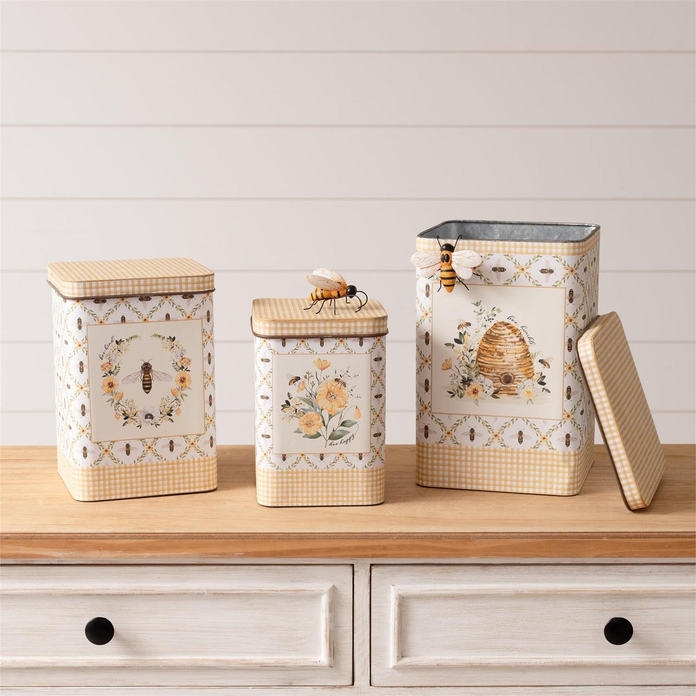 Set of 3 Bee Humble Nesting Tins