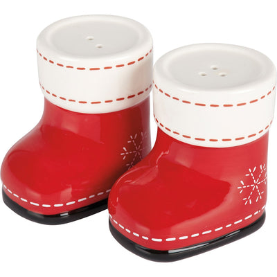 Red Santa Boots Salt and Pepper Shakers