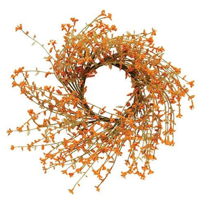 Orange Wildflower 12" Small Faux Floral Wreath Ring