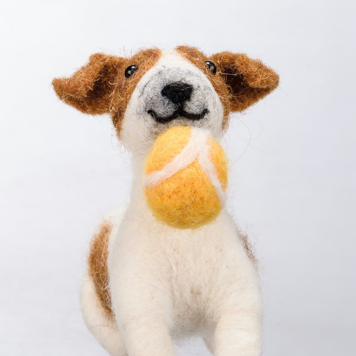 💙 Friendly Dog with Ball Felt Critter Figure