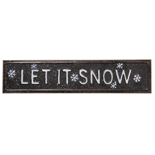 Let It Snow Snowflakes 17" Metal Sign