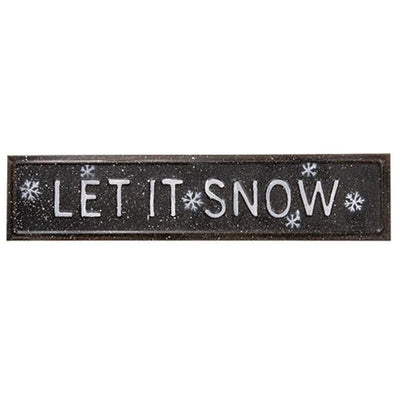 Let It Snow Snowflakes 17" Metal Sign