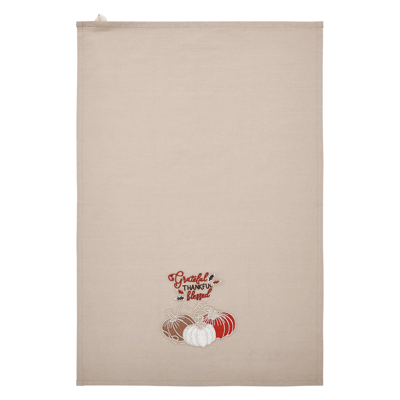 Grateful Thankful Blessed Pumpkins Tea Towel