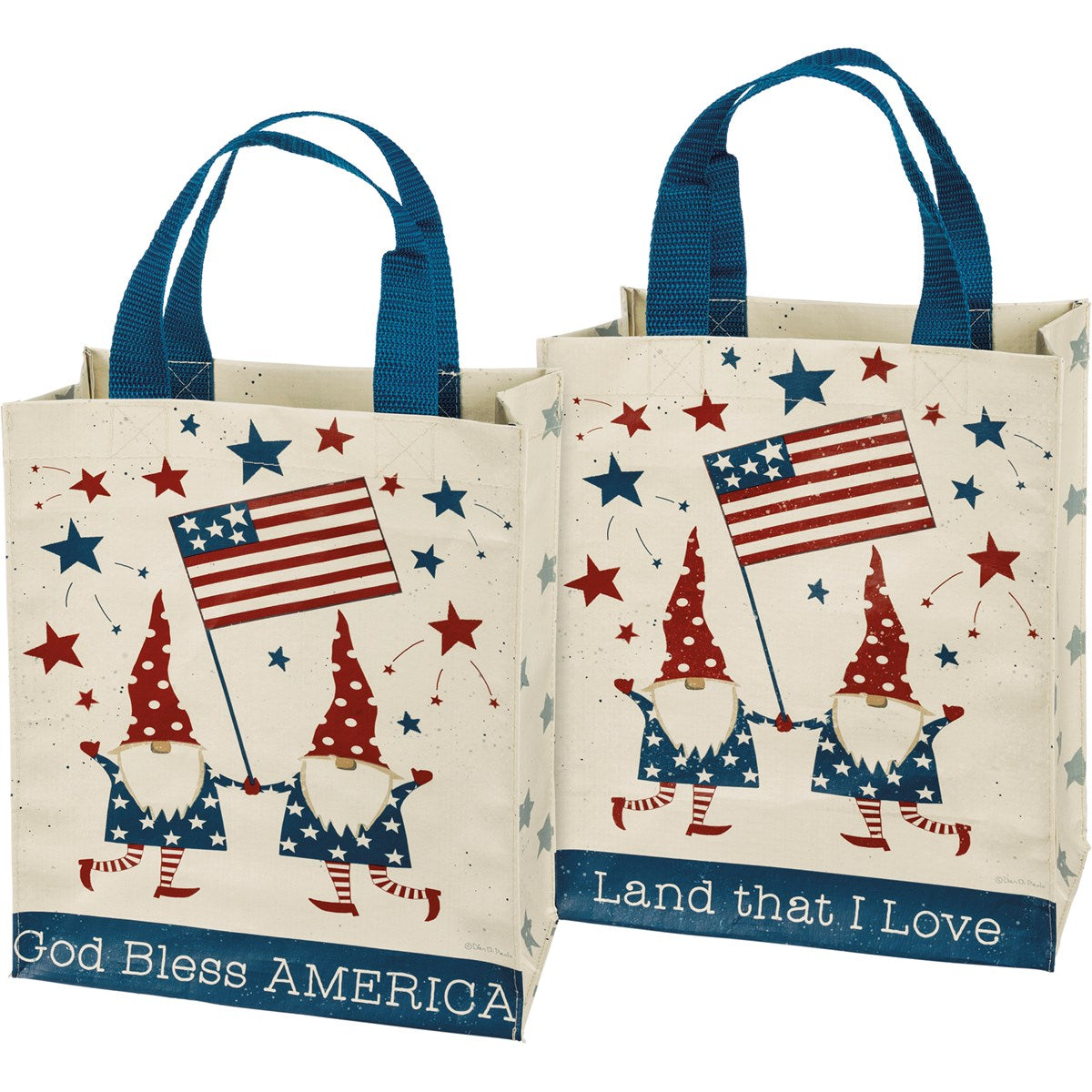 🎄God Bless America Land That I Love Small Market Tote Bag