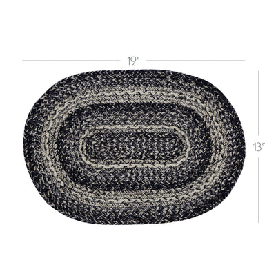 Sawyer Mill Black White Jute Oval Placemat