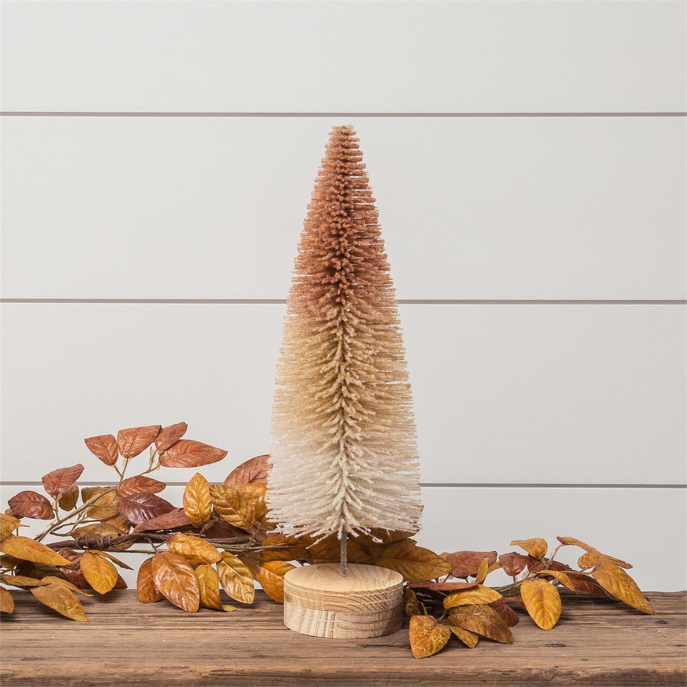 Tri-Color Autumnal Bottle Brush Tree 15.5" H