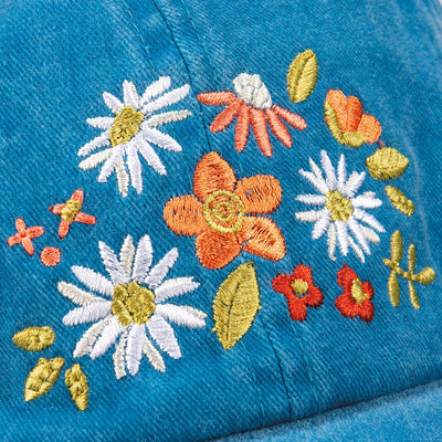 Choose Happy Embroidered Flowers Baseball Cap