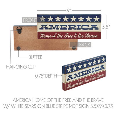 AMERICA Home Of The Free And The Brave Wooden Sign