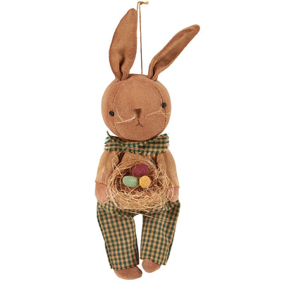 Egg Basket Bunny Fabric Easter Ornament