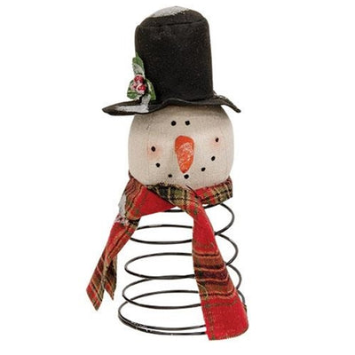 Top Hat & Scarf Snowman On Spring Tree Topper