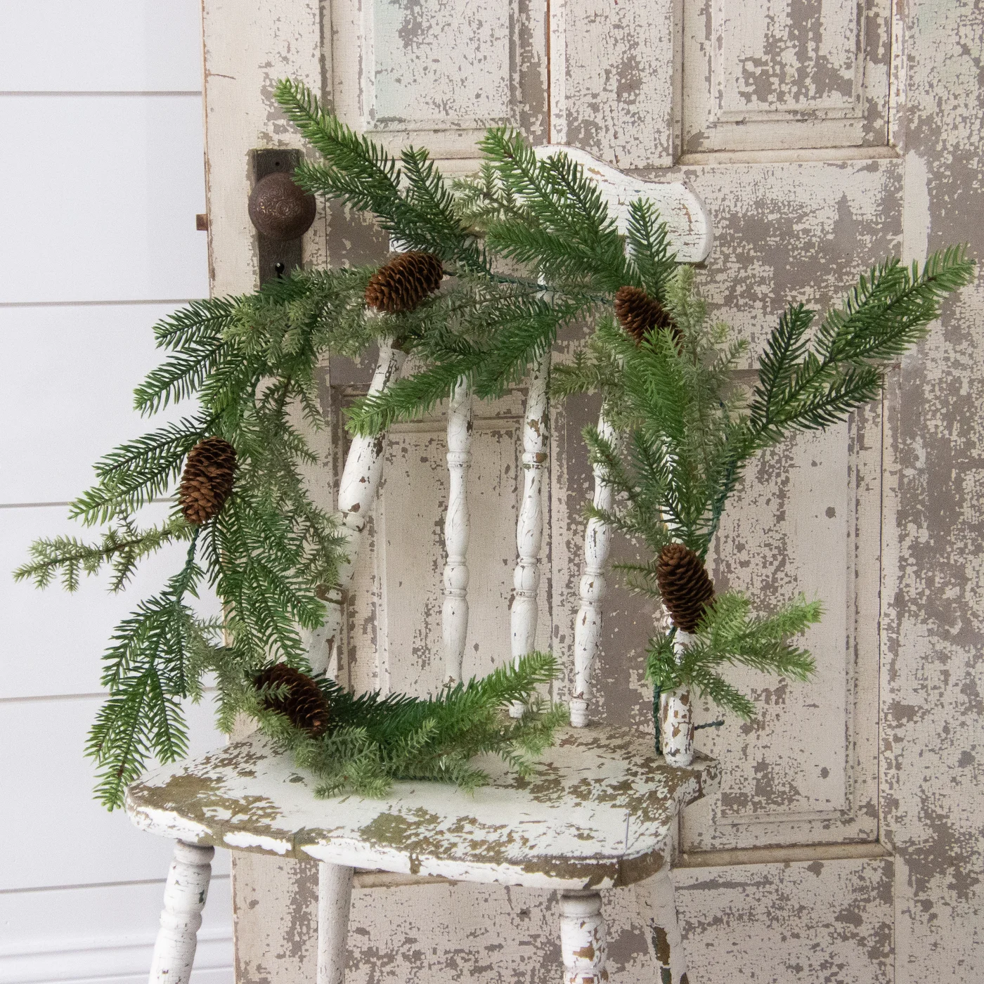 Pine With Pinecones 55" Faux Evergreen Garland