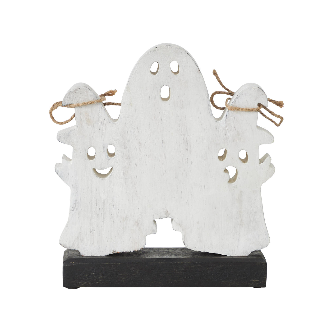 Trio of Ghosts Wooden Tabletop Halloween Decor