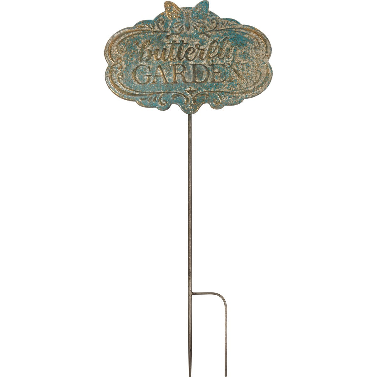 💙 Distressed Butterfly Garden Metal Stake