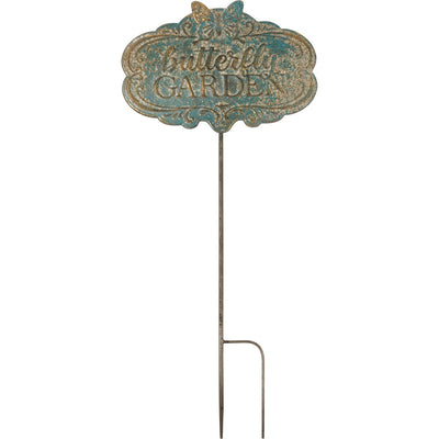 💙 Distressed Butterfly Garden Metal Stake