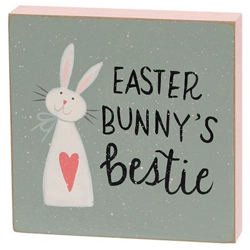 Set of 3 Easter Bunny 4" Wooden Square Block Signs