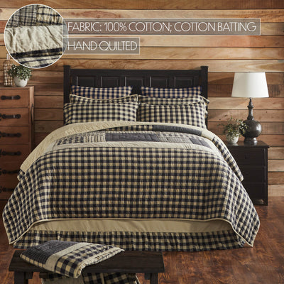 My Country Navy and Khaki Plaid Twin Quilt