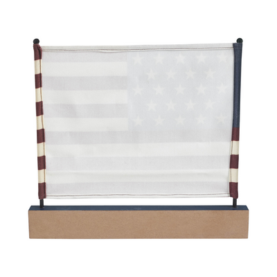 God Bless America Canvas American Flag on Base