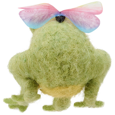 Frog with Butterfly Felt Critter