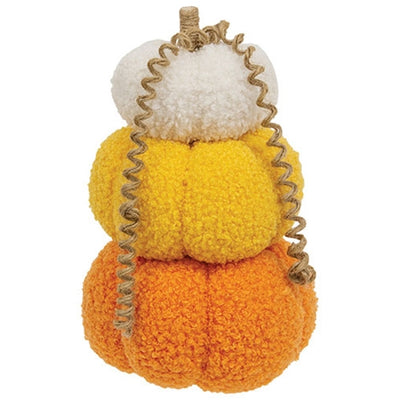 DAY 8 🎃 25 Days of SUMMERWEEN Stuffed Candy Corn Pumpkin Stack 8.75" H