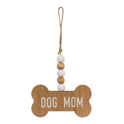 Set of 3 Beaded Bone Ornaments - Dog Mom, Best Friend, I Love My Dog