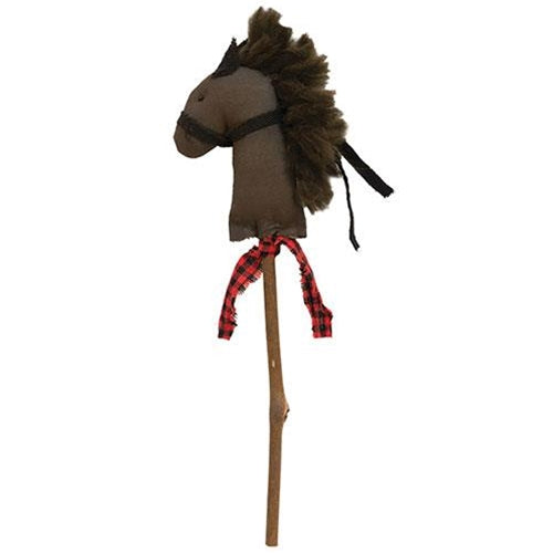 Horse Head with Buffalo Check Ribbon 10" Decorative Pick