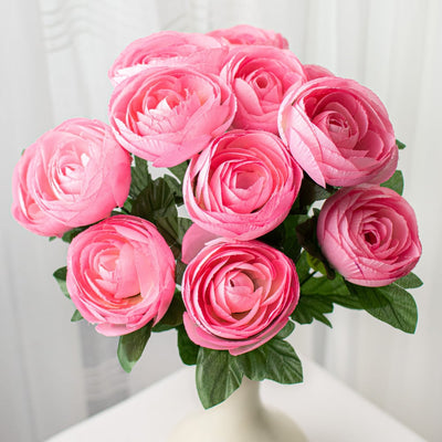 🎄Pink Ranunculus 20" Faux Floral Bush