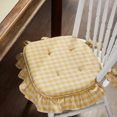 Golden Honey Ruffled Chair Pad 16.5" x 18"