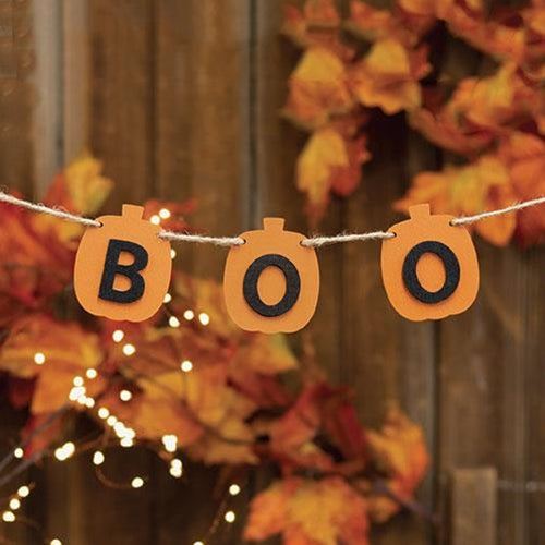 BOO Pumpkin Mini Wooden Garland
